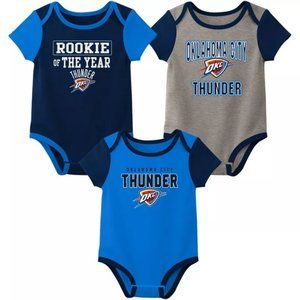 NBA Oklahoma City Thunder Baby Boys' Bodysuit 3pk Set 3-6 Months